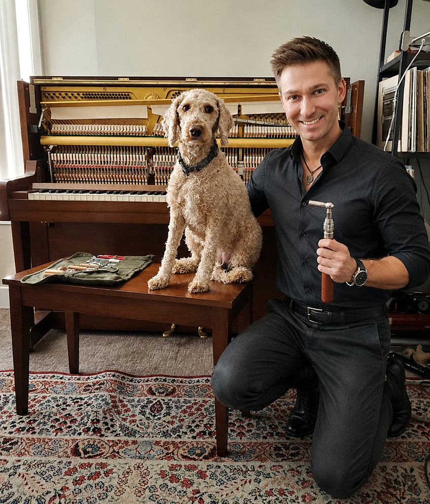 piano-technician-everett-wa Piano tuner Everett WA with an upright piano